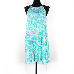 Lilly Pulitzer Margot Sunshine City Gustavia Green Swing Mini Dress M Sleeveless